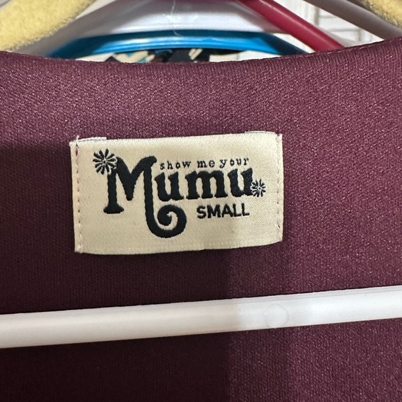 Show Me Your Mumu Dress S Burgundy Maxi Wrap Style Chiffon Formal Evening - Picture 4 of 6